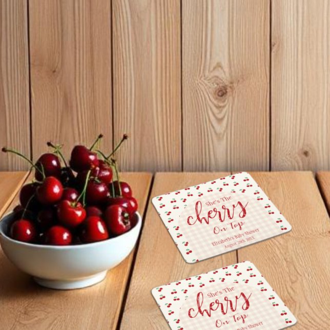 Cherries Baby Dusche Rechteckiger Pappuntersetzer (Von Creator hochgeladen)