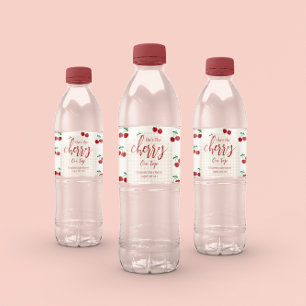 Cherries Baby Dusche Wasserflaschenetikett