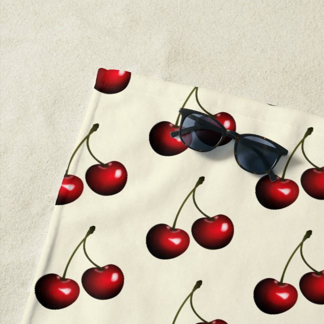 Cherries Beach Handtuch wählen Farbe (Beispiel)