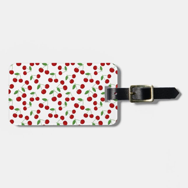 Cherries Design Luggage Tag Gepäckanhänger (Vorderseite horizontal)