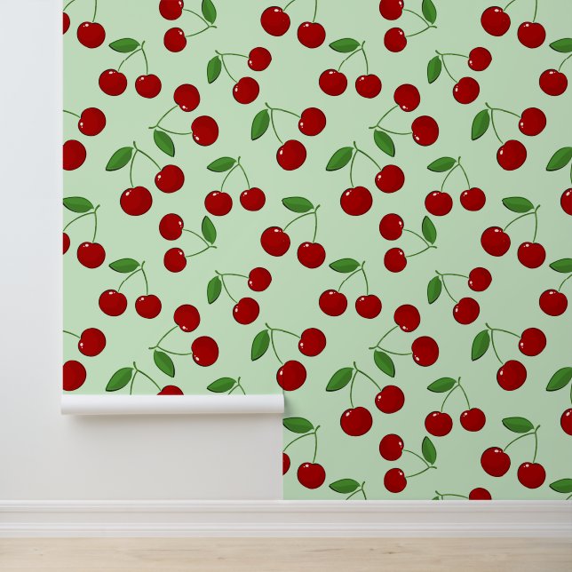 Cherries Design Tapete (Anwendung)