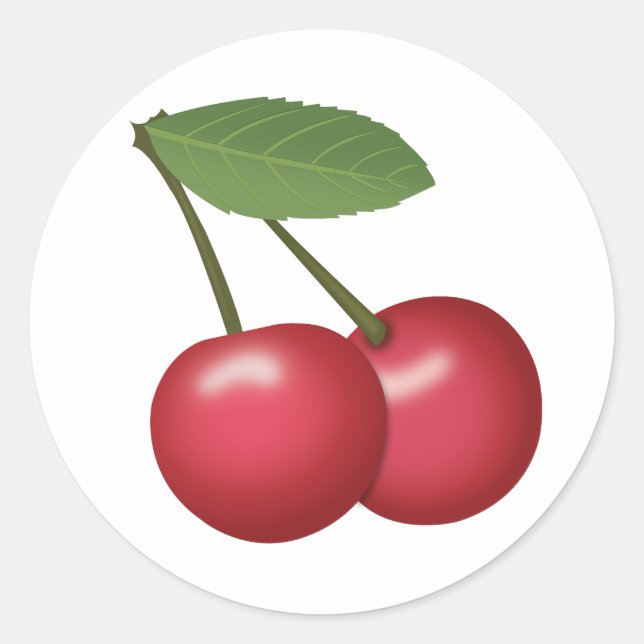 Cherries Emoji Runder Aufkleber (Vorderseite)