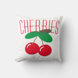 Cherries Frucht Red White Throw Kissen
