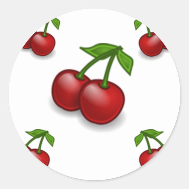 Cherries Galore Design Runder Aufkleber (Vorderseite)