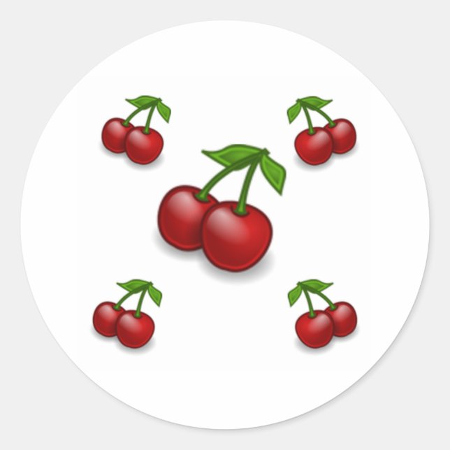 Cherries Galore Design Runder Aufkleber (Vorderseite)