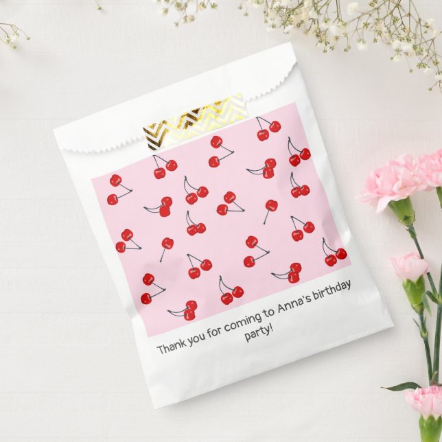 Cherries Geburtstagsparty Dusche Rosa Rot Geschenktütchen (Versiegelt)