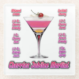 Cherries Jubilee Martini Cocktail Recia Art Glasuntersetzer