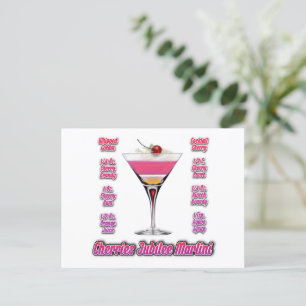 Cherries Jubilee Martini Cocktail Recia Art Postkarte