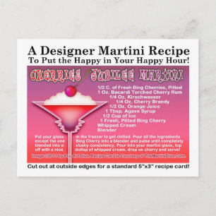 Cherries Jubilee Martini Rezept Postkarte