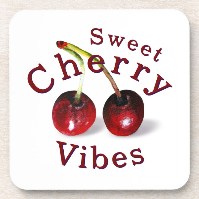 Cherries Kunststoff-Untersetzer Getränkeuntersetzer (Vorderseite)