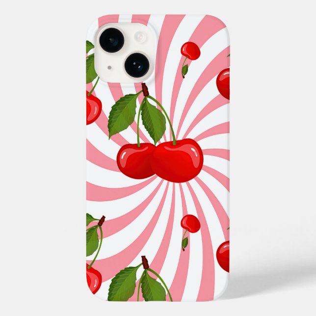 Cherries Muster Case-Mate iPhone Hülle (Rückseite)