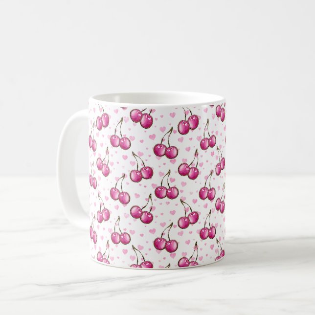 Cherries Muster Kaffeetasse (Vorderseite Links)