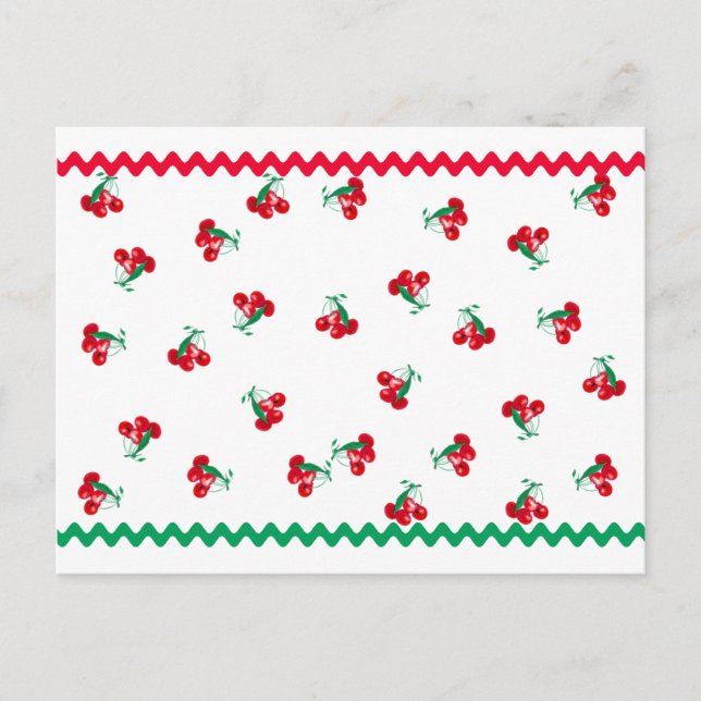 Cherries & Ric Rac Recicard Postkarte (Vorderseite)
