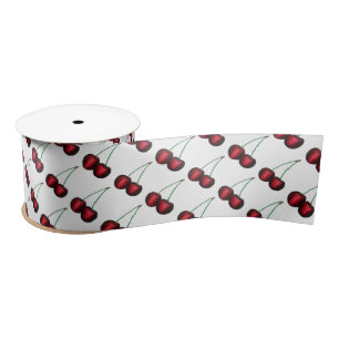 Cherries Ripe Red Cherry Summer Frucht Print Satinband