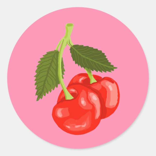 Cherries Runder Aufkleber (Vorderseite)