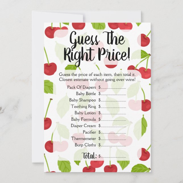 Cherries schätzen das Price Baby Duschspiel (Vorderseite)