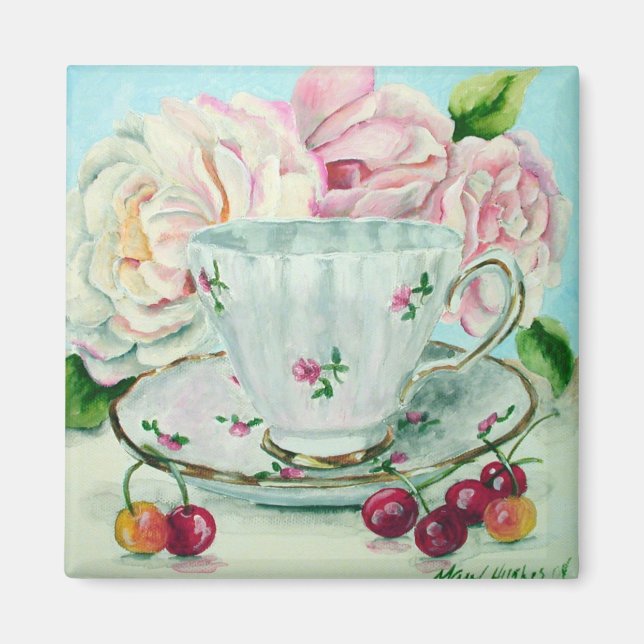 Cherries & Tea Magnet (Vorne)