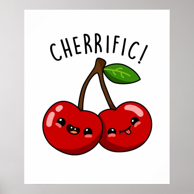 Cherrific Funny Red Cherry Fruchtpuffer Poster (Vorne)