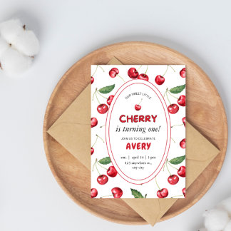 Cherry 1. Geburtstag Party Geburtstag Einladung