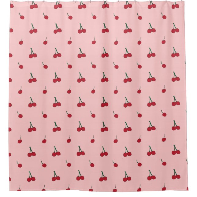 Cherry Allover Print Duschvorhang (Vorderseite)