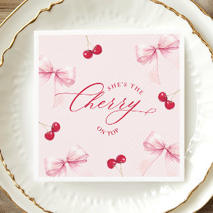 Cherry am oberen Brautparty Serviette