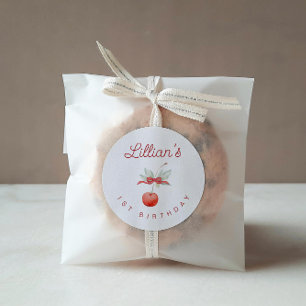 Cherry and Red Ribbon Geburtstagsparty Runder Aufkleber