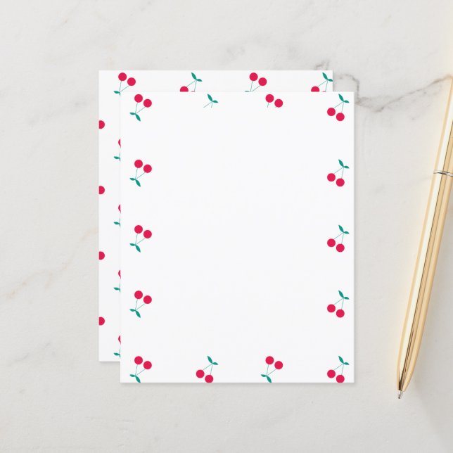 Cherry Ästhetische Kirschen Muster Weißbuch (Vorderseite/Rückseite Beispiel)