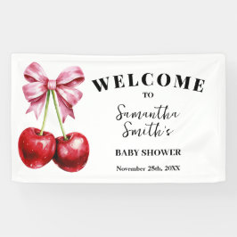 Cherry auf dem Begrüßungs-Baby-Duschbanner Banner