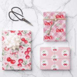 Cherry auf dem Coquette Baby Duschpapier Geschenkpapier Set