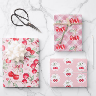 Cherry auf dem Coquette Baby Duschpapier Geschenkpapier Set