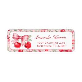 Cherry auf dem Coquette-Babyduschetikett