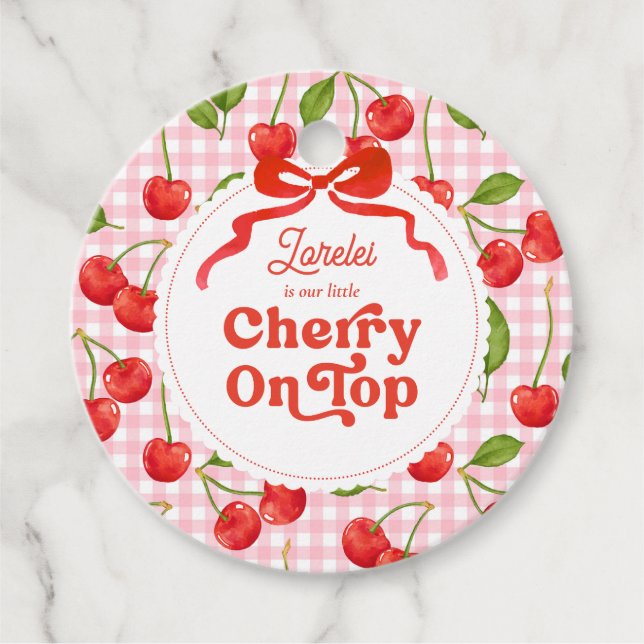 Cherry auf dem Top-Favor-Tag Geschenkanhänger (Vorderseite)