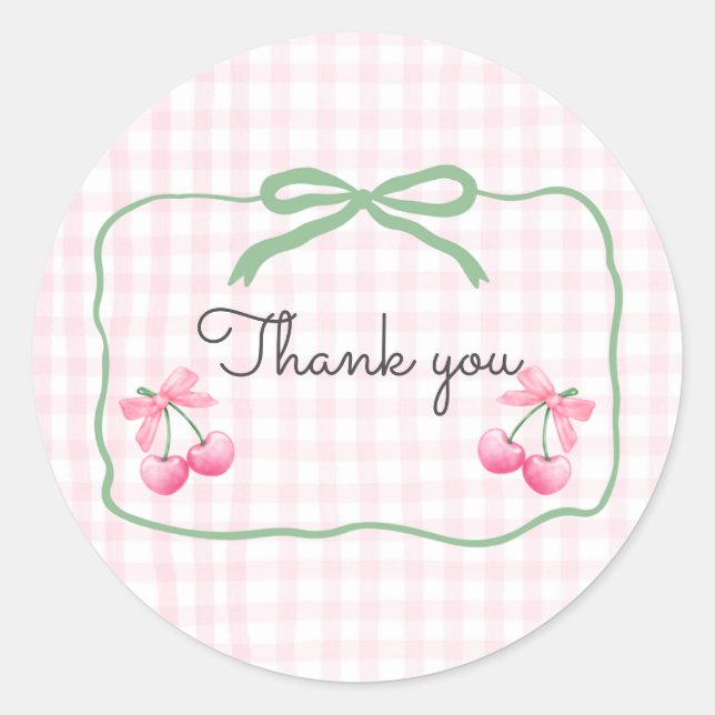 Cherry auf dem Top First Birthday Round Aufkleber (Vorderseite)