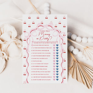 Cherry auf dem Top Pink Bow Red Baby Shower Game