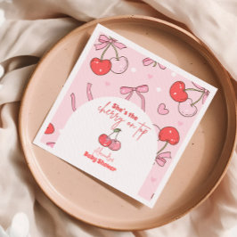 Cherry auf der Babydusche Serviette