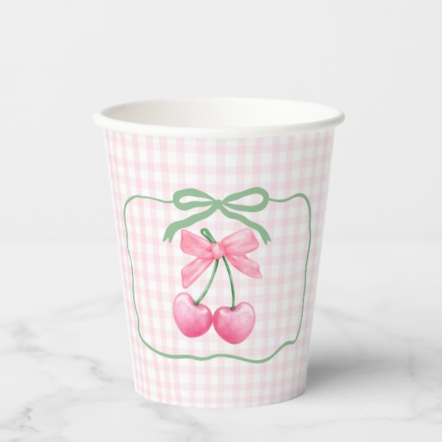 Cherry auf der ersten Geburtstagsmeisterschaft Pappbecher (Vorderseite)