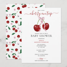Cherry auf der neuesten Babydusche Pink Bow Girl