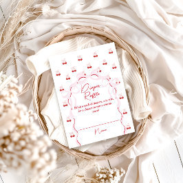 Cherry auf der oberen rosa Bow Baby Dusche Windeln Begleitkarte