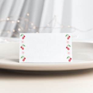 Cherry auf der Oberseite Pink Baby Dusche Essen Platzkarte