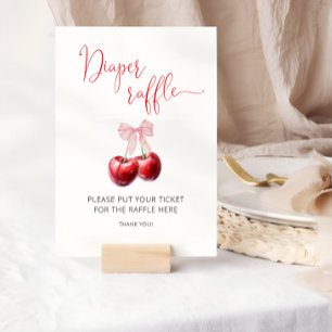 Cherry auf der rosa Bow Baby Dusche Windelwanne Poster