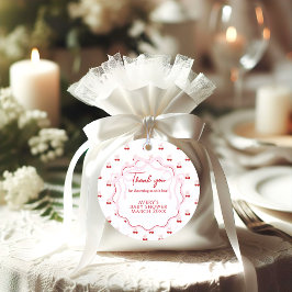 Cherry auf der rosa Bow Red Baby Girl Dusche Geschenkanhänger