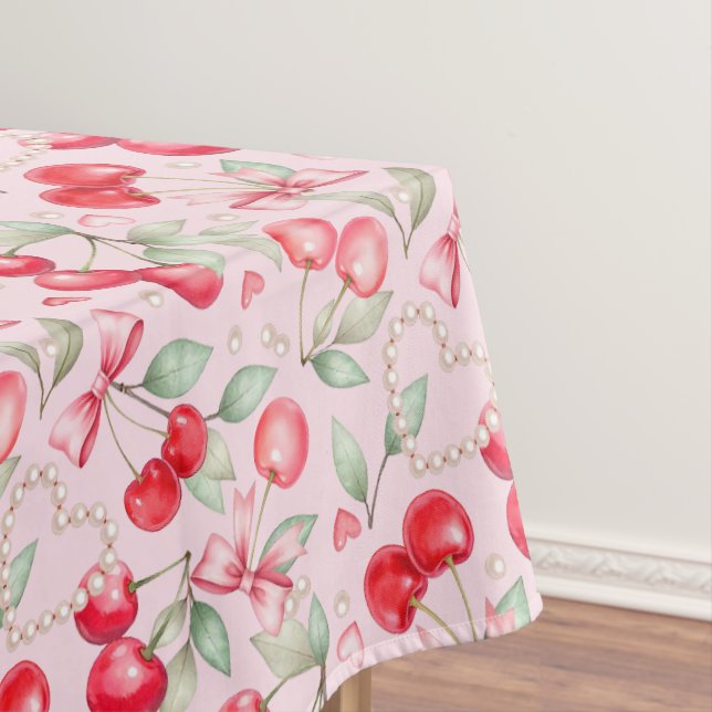 Cherry auf der Top Baby Dusche Pink Coquette Table Tischdecke (Beispiel)