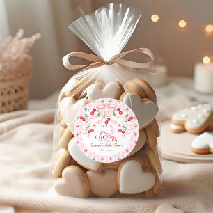 Cherry auf der Top Baby Dusche Runder Aufkleber