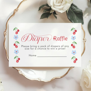 Cherry auf der Top-Blue Bow-Diaper-Verlosung Begleitkarte