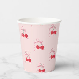 Cherry auf der Top Pink Bow Baby Dusche Pappbecher