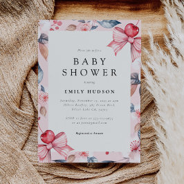 Cherry auf der Top Pink Bow Coquette Babydusche Einladung