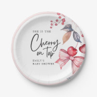 Cherry auf der Top Pink Bow Coquette Babydusche