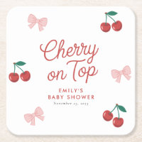 Cherry auf der Top Pink Bow Coquette Babydusche