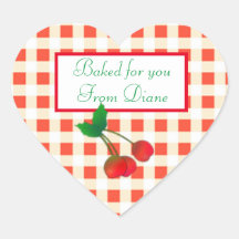 Cherry auf Gingham Sticker