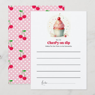 Cherry auf Top Baby Dusche Hinweiskarte